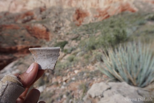 Pottery sherd from the rim of a vessel