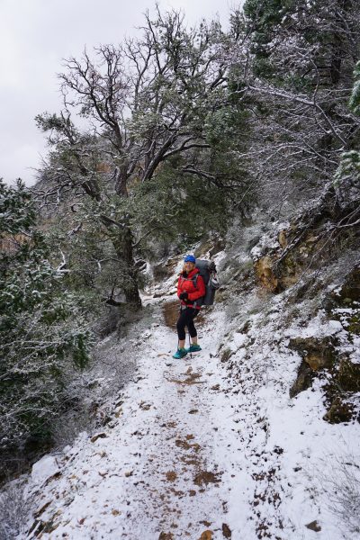 Brrr! Snowy on the upper Tanner Trail